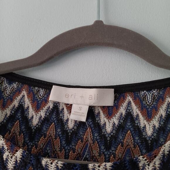 NWT Anthropologie Eri + Ali Metallic Chevron Top Sz S - Picture 6 of 8